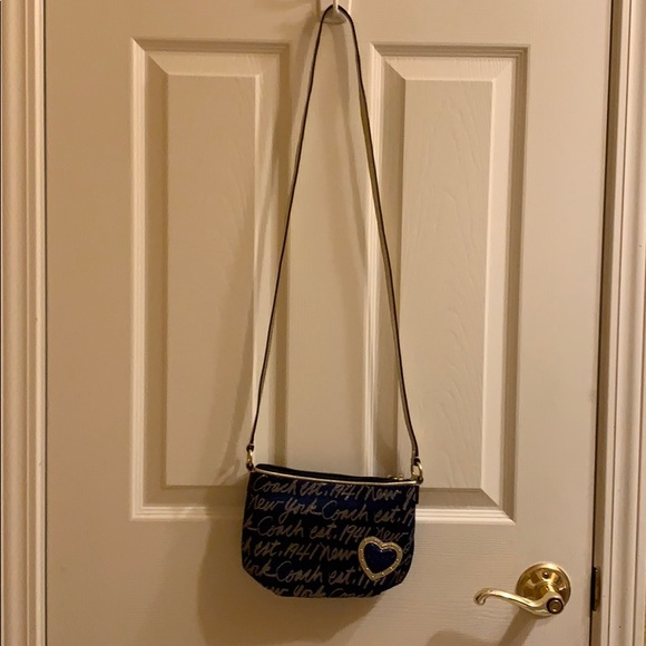 Coach Blue and Gold Crossbody Purse - Picture 4 of 4